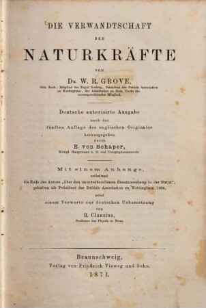Die Verwandtschaft der Naturkräfte