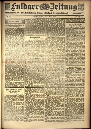 Erste Ausgabe vom Samstag, den 09. März 1901.