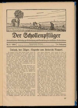 Der Schollenpfüger 14. Jahrgang, Heft 8, 1934
