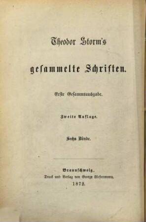 Theodor Storm's Sämtliche Schriften : Erste Gesammtausgabe. 4