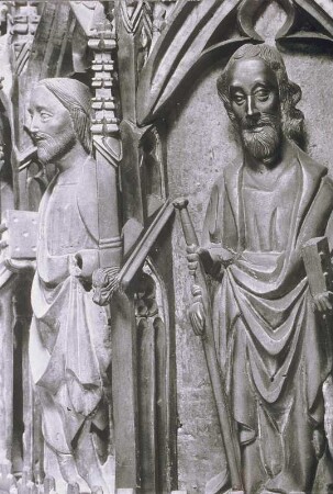 Figuren eines Schreines oder Gewändes oder einer Fassade oder einer Chorschranke, Hl. Jacobus (Mitte/Ende 13. Jh.?)