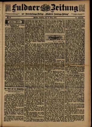 Erste Ausgabe vom Dienstag, den 10. März 1903.