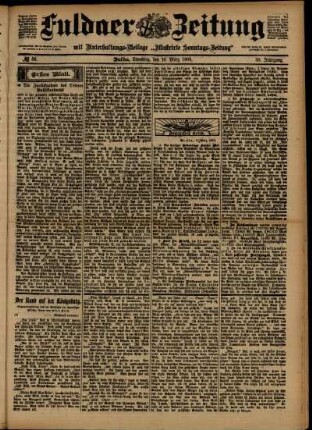 Erste Ausgabe vom Dienstag, den 10. März 1903.