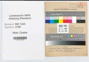 Entnazifizierung Gustav Albat , geb. 13.01.1886 (Aufseher)