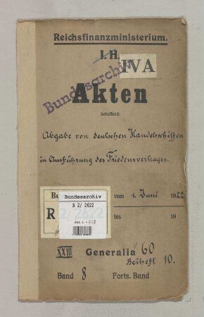 Abgabe von deutschen Handelsschiffen: Bd. 8