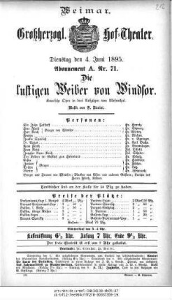 Die lustigen Weiber von Windsor