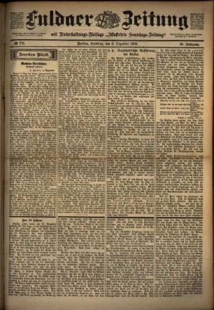 Zweite Ausgabe vom Samstag, den 03. Dezember 1898.