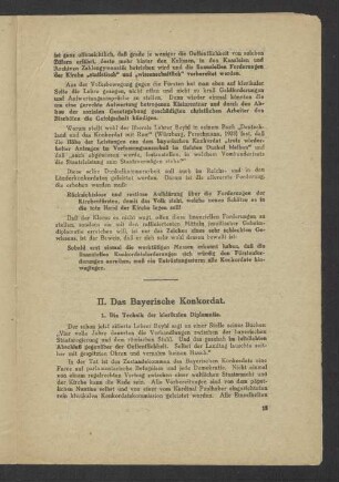 II. Das Bayerische Konkordat