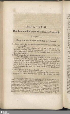 Zweiter Theil. Von dem apostolischen Glaubensbekenntisse