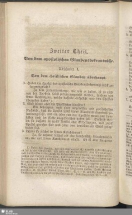 Zweiter Theil. Von dem apostolischen Glaubensbekenntisse