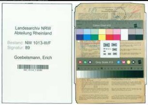Entnazifizierung Erich Goebelsmann , geb. 11.10.1904 (Lehrer)