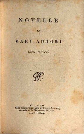 Novelle di vari autori : con note