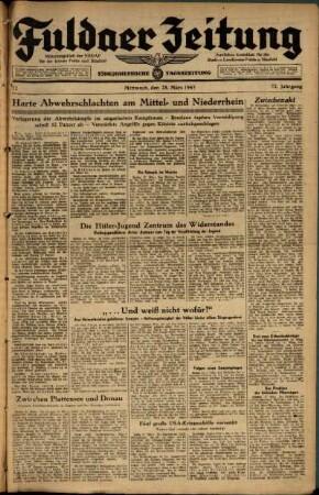 Ausgabe vom Mittwoch, den 28. März 1945.
