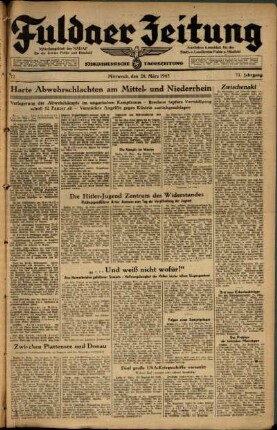 Ausgabe vom Mittwoch, den 28. März 1945.