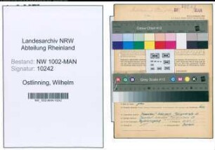 Entnazifizierung Wilhelm Ostlinning , geb. 19.08.1900 (Verwaltungsangestellter)