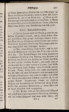 XXIX. Gesundheitsregeln
