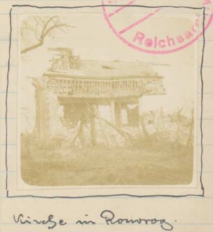Foto der zerstörten Kirche von Rouvroy-Ripont