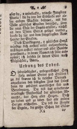 Uebung des Lobes