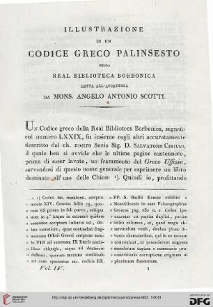 4: Illustrazione di un codice greco palinsesto della Real Biblioteca Borbonica : letta all'Accademia