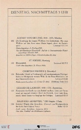 Dienstag, nachmittags 3 Uhr (Nr. 102-208)