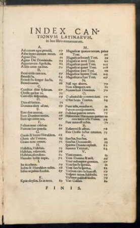 Index Cantionum Latinarum ...