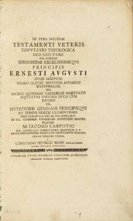 De Vera Notione Testamenti Veteris