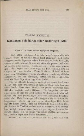 Fjärde Kapitlet Konungen och hären efter nederlaget 1709.