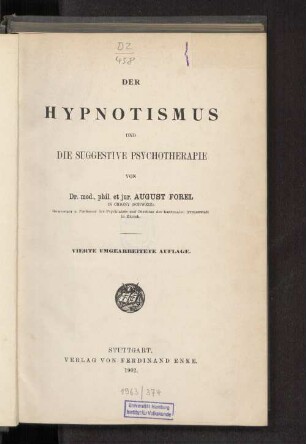Der Hypnotismus und die suggestive Psychotherapie