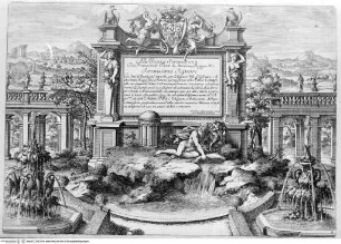 Le fontane di Roma nelle piazze e luoghi publici della città con li loro prospetti come sono al presenteBand 4: Le fontane del giardino estense in Tivoli con li loro prospetti, e vedute della cascata del fiume Aniene. [s.a.] - disegnate, et intagliate da Gio. Battista Falda. Data in luce con direttione, e cura di Gio. Giacomo de RossiLibro 4Dedica
