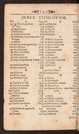 Index Titulorum.