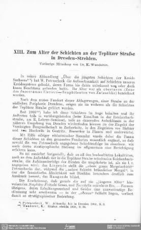 Zum Alter der Schichten an der Teplitzer Strafse in Dresden-Strehlen