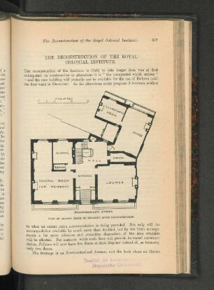 The Reconstruction Of The Royal Colonial Institute.