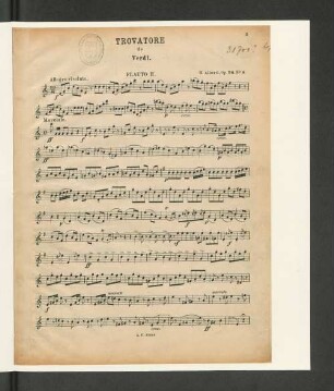 Trovatore de Verdi. Flauto II.