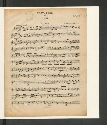 Trovatore de Verdi. Flauto II.