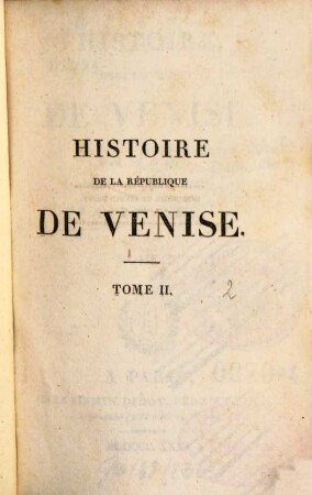 Histoire de la république de Venise, 2