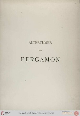 Band III, 2, Tafeln: Altertümer von Pergamon: Die Friese des grossen Altars