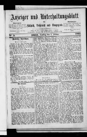 Anzeiger und Unterhaltungsblatt für Zülpich, Lechenich und Umgegend