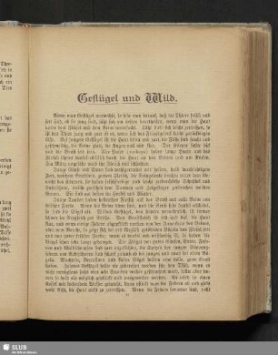 Geflügel und Wild