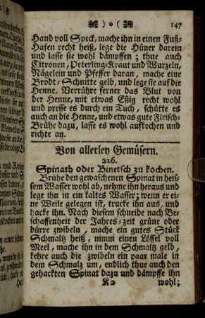 Von allerley Gemüsen.