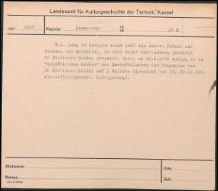 F. J. Sorg in Saulgau sucht 1863 ein württembergisches Patent auf Pressen von Konserven