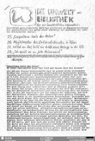 1987,Jan.(25-28): Umweltblaetter : Infoblatt des Friedens- und Umweltkreises Zionsgemeinde
