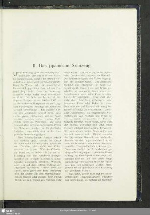 II. Das japanische Steinzeug
