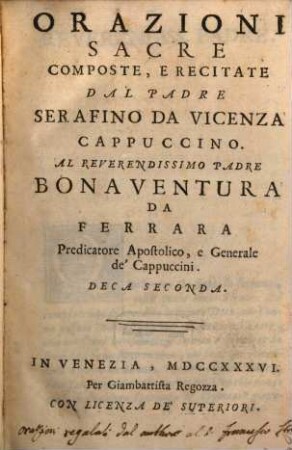 Orazioni Sacre, 2