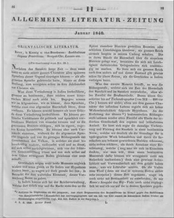 Lassen, C.: Institutiones linguae pracriticae. Bonn: König & van Borcharen 1837 (Fortsetzung von Nr. 10)