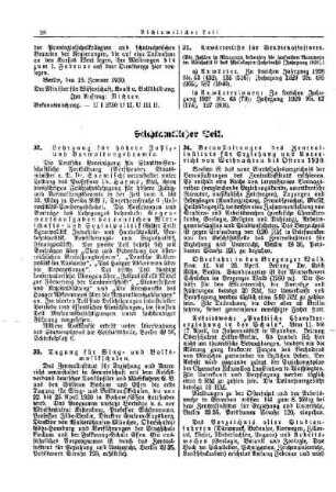 Veranstaltungen des Zentralinstituts für Erziehung und Unterricht von Weihnachten bis Ostern 1930 : [Nichtamtlicher Teil]