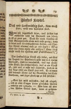 Fünftes Kapitel. Daß wir sanftmüthig sind, dies muß seyn, weil wir Christen sind.
