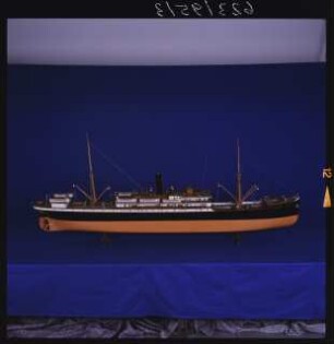 Vollmodell des deutschen Dampfschiffes "Tijuca", 1899, Maßstab 1:50 (Sonderausstellung "Aufgetaucht", 1996)