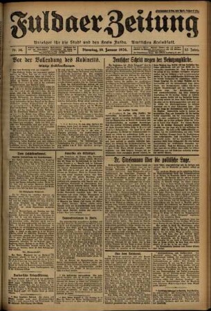 Ausgabe vom Dienstag, den 19. Januar 1926.