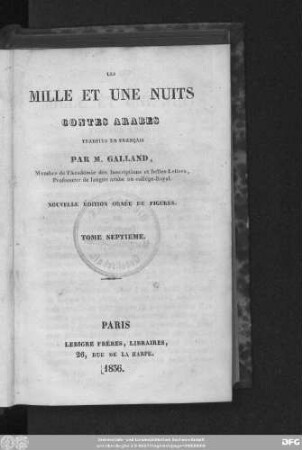 T. 7: Les mille et une Nuits : Contes arabes