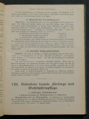 VII. Besondere soziale Fürsorge und Wohlfahrtspflege.